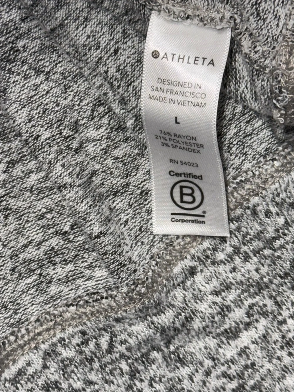 Athleta Gray Marled Crew Long Sleeve Sweatshirt Pullover Women Sz L - Picture 3 of 8